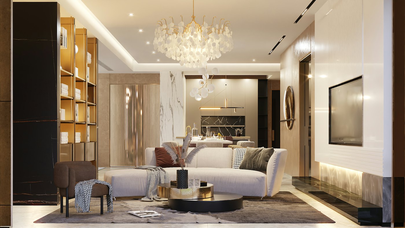 Апартаменты: Гостиная 45 м² · теневой